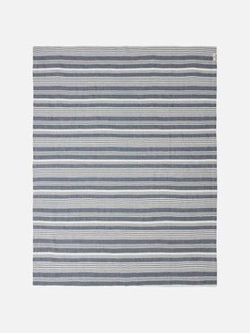 Telo mare Deauville extra large in microfibra con stampa a righe blu