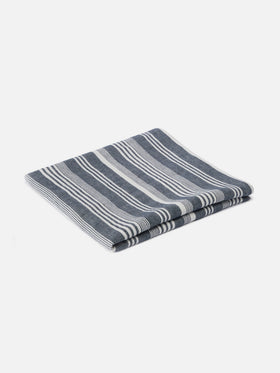 Telo mare Deauville extra large in microfibra con stampa a righe blu