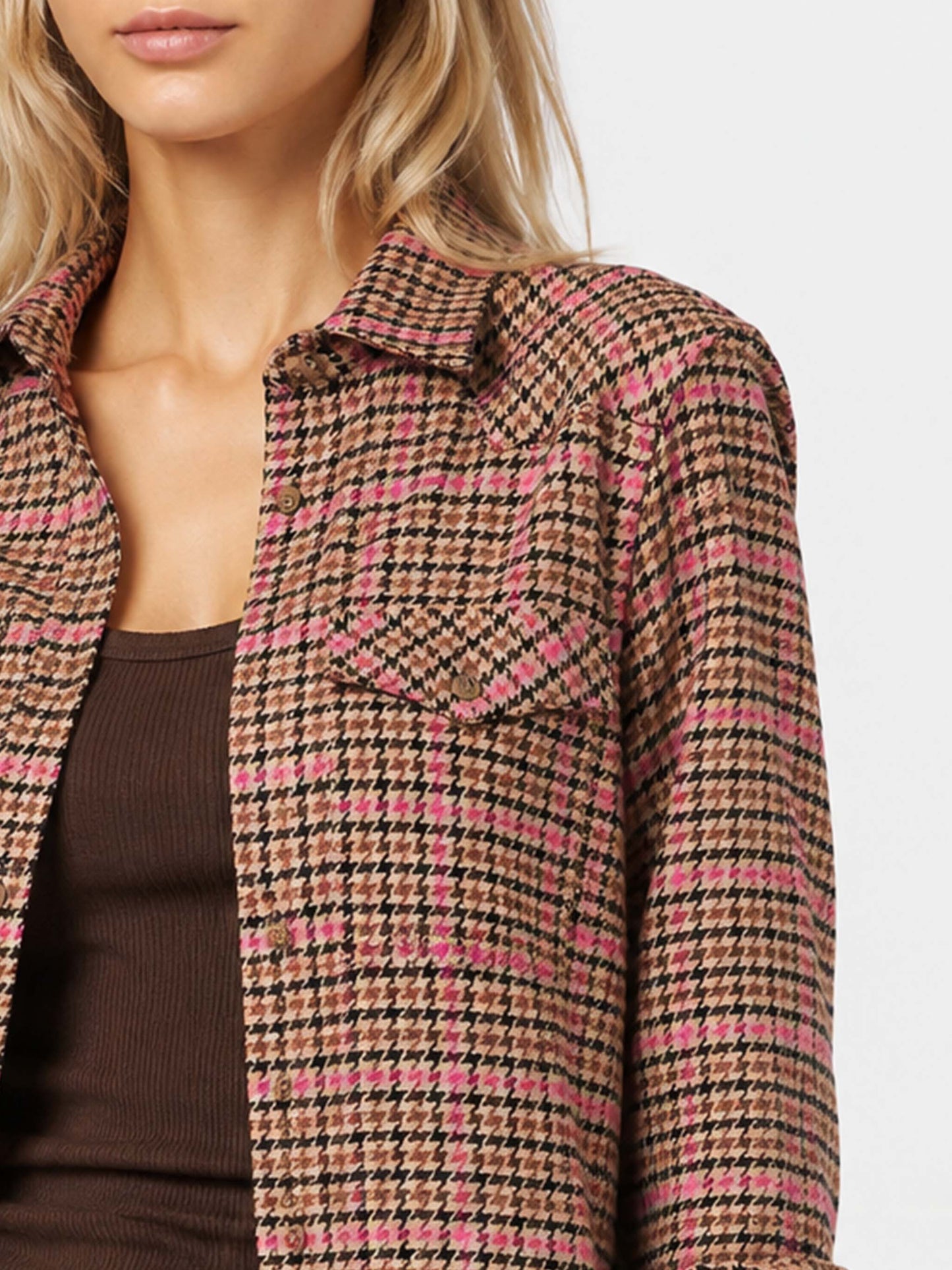 Overshirt Deer con stampa pied de poule