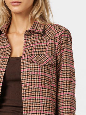 Overshirt Deer con stampa pied de poule