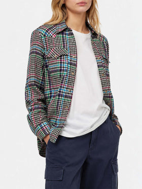 Camicia in lana Deer con stampa Principe di Galles