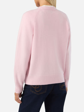 Pink Delphine wool crewneck knit