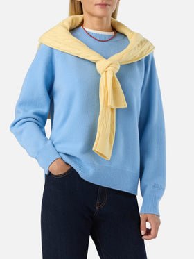 Light blue Delphine wool crewneck knit