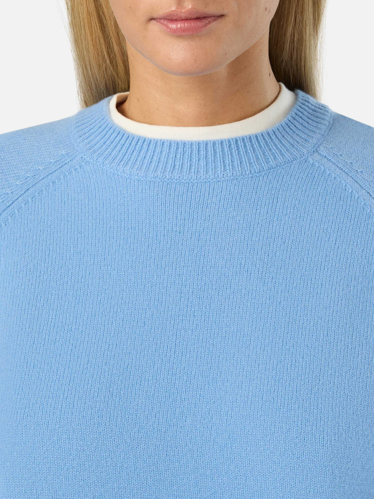 Light blue Delphine wool crewneck knit