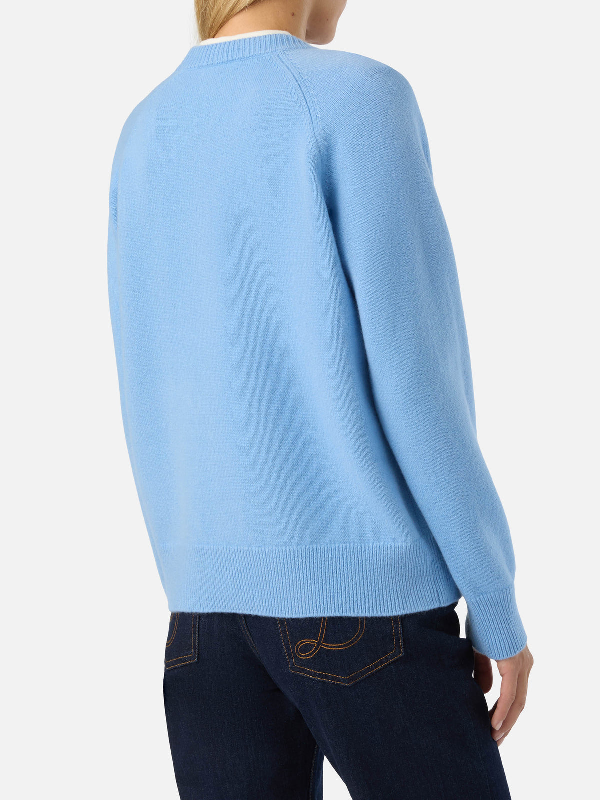 Light blue Delphine wool crewneck knit