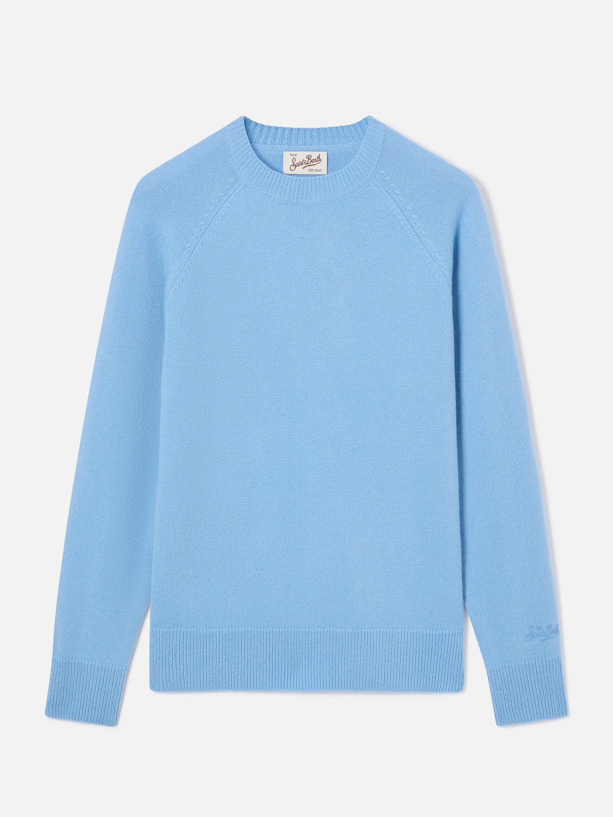 Maglia girocollo Delphine azzurra in lana