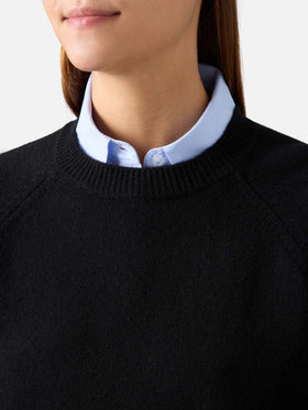 Black Delphine wool crewneck knit