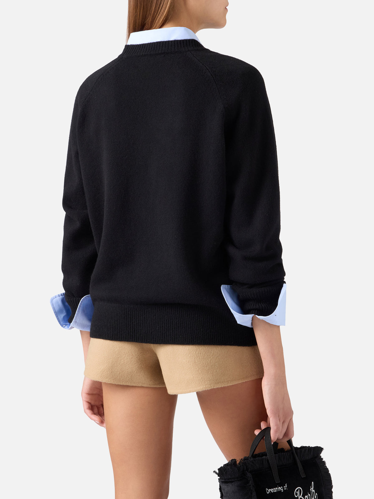 Black Delphine wool crewneck knit