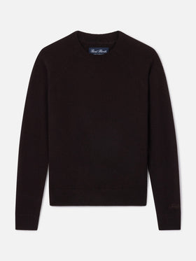 Jersey de punto con cuello redondo Delphine en cashmere color marrón oscuro 