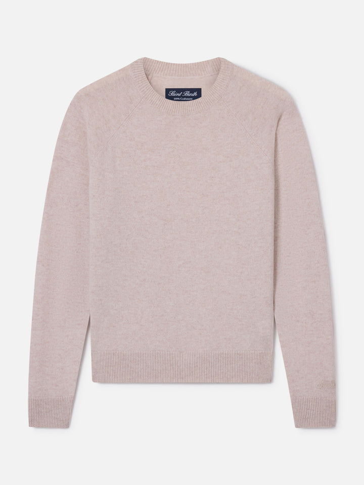 Maglia girocollo Delphine beige in cashmere