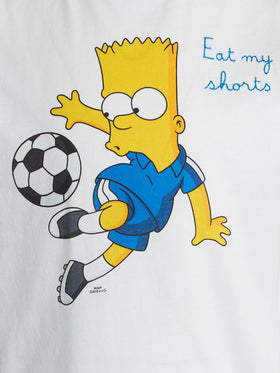 Boy white cotton t-shirt Dean Jr with Bart Simpson print and embroidery | THE SIMPSON SPECIAL EDITION - MC2 Saint Barth