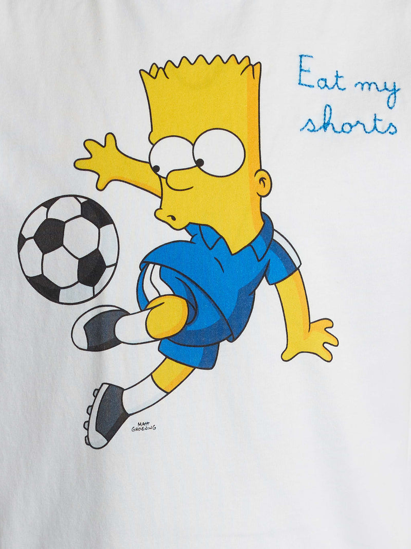 Weißes Baumwoll-T-Shirt für Jungen Dean Jr mit Bart-Simpson-Aufdruck und Stickerei | DIE SIMPSON-SONDERAUSGABE