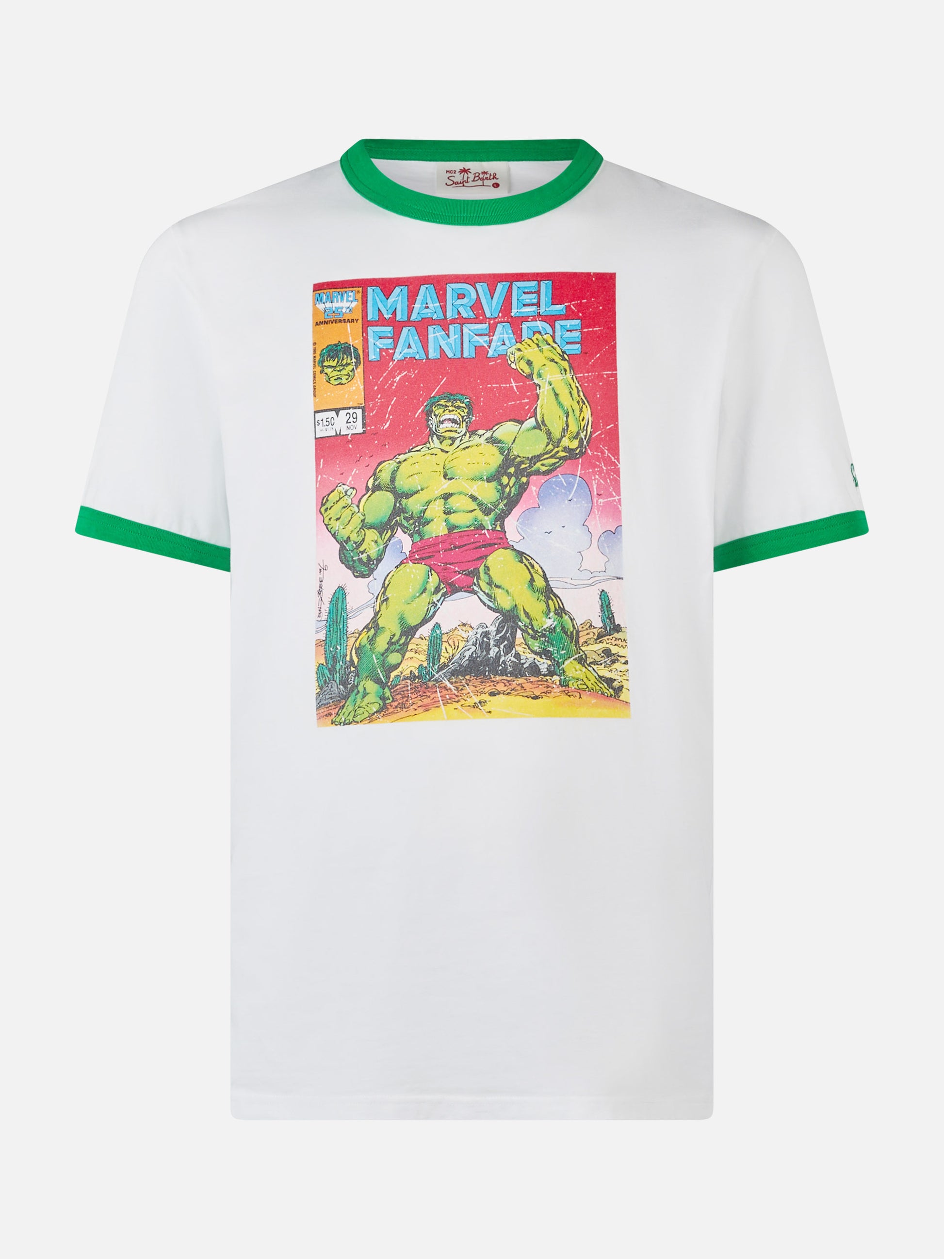 Man cotton t-shirt with Hulk print | MARVEL SPECIAL EDITION - MC2 Saint Barth