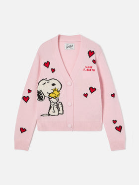 Cardigan Didy rosa con intarsio Snoopy | Special edition