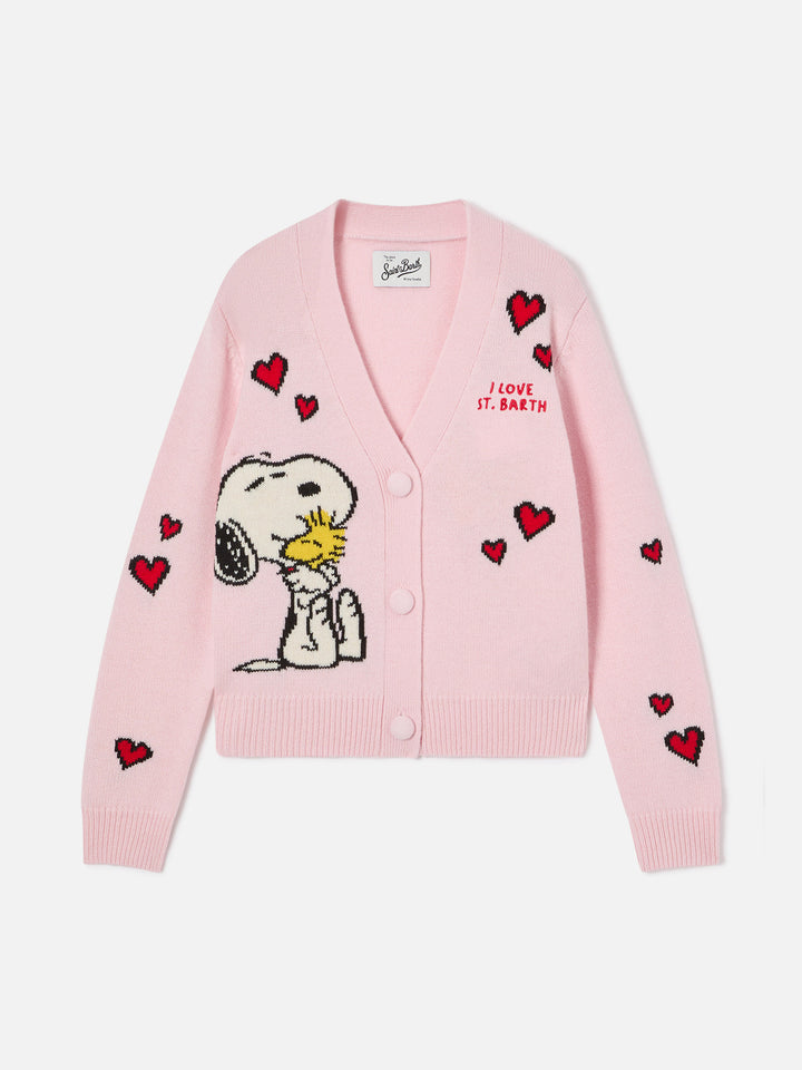 Pink Didy cardigan with Snoopy intarsia | Special edition