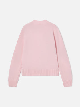 Cardigan Didy rosa con intarsio Snoopy | Special edition