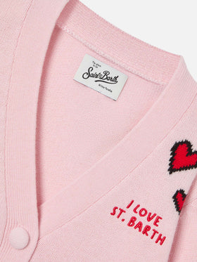 Cardigan Didy rosa con intarsio Snoopy | Special edition