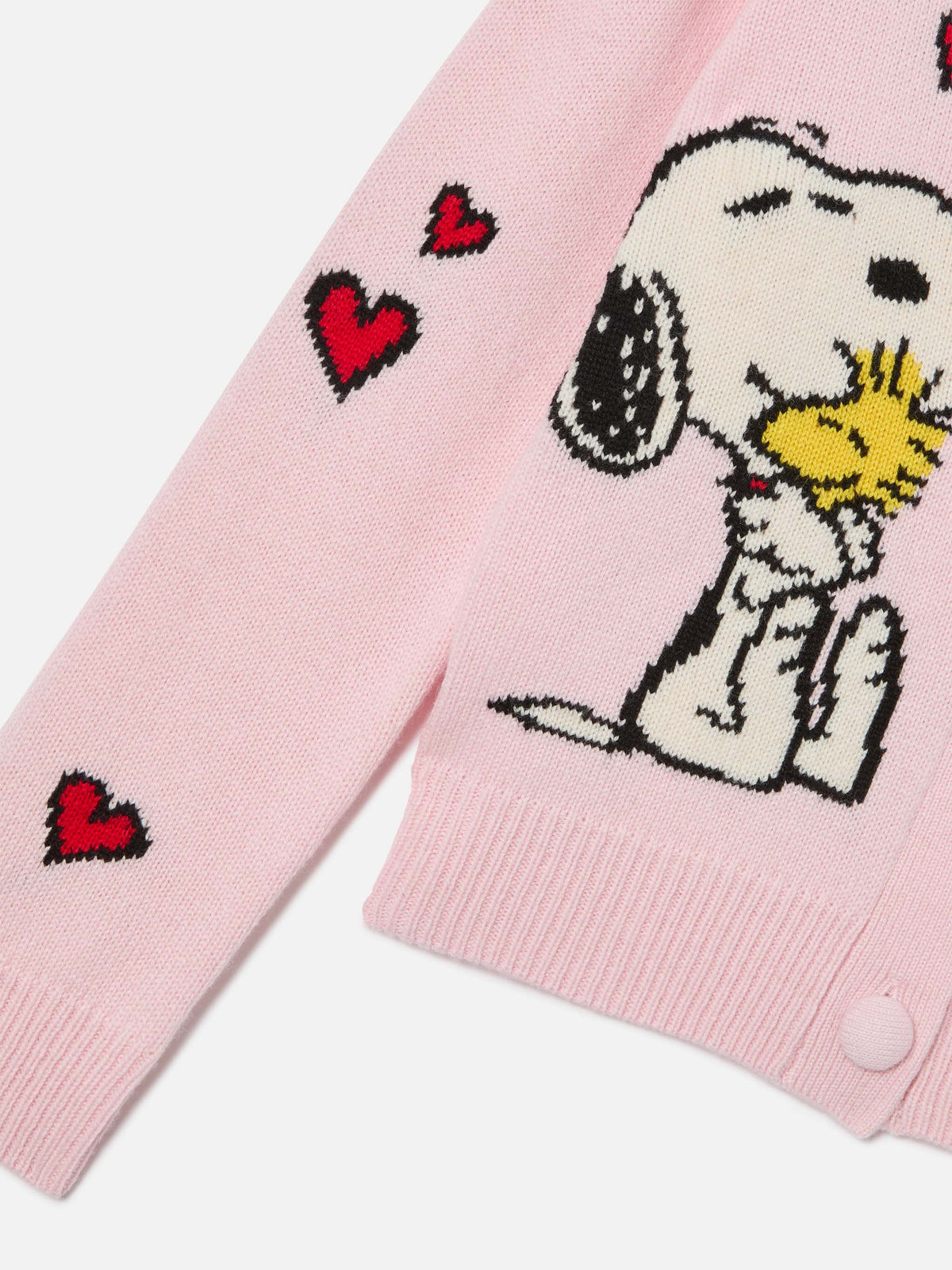 Cardigan Didy rosa con intarsio Snoopy | Special edition