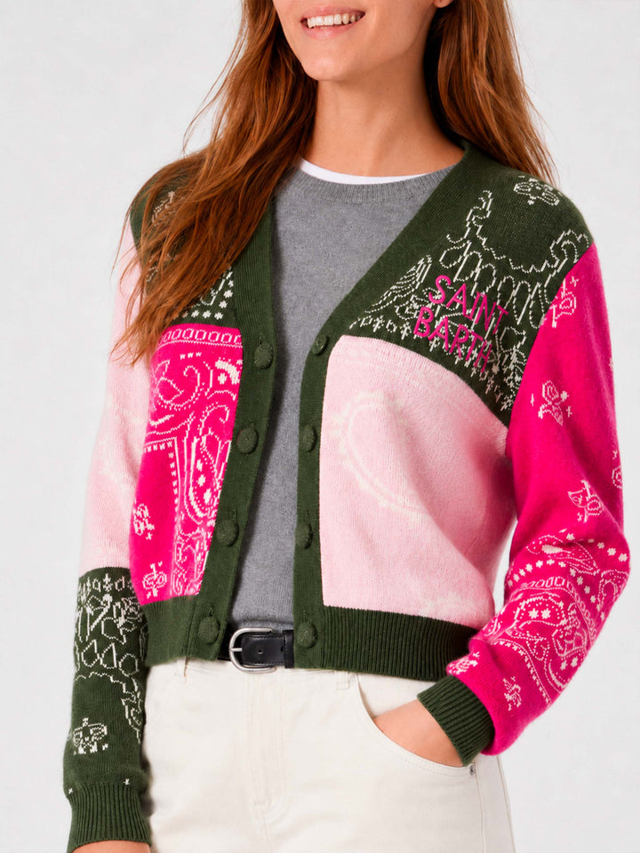 Cardigan bandana multicolore court Didy 