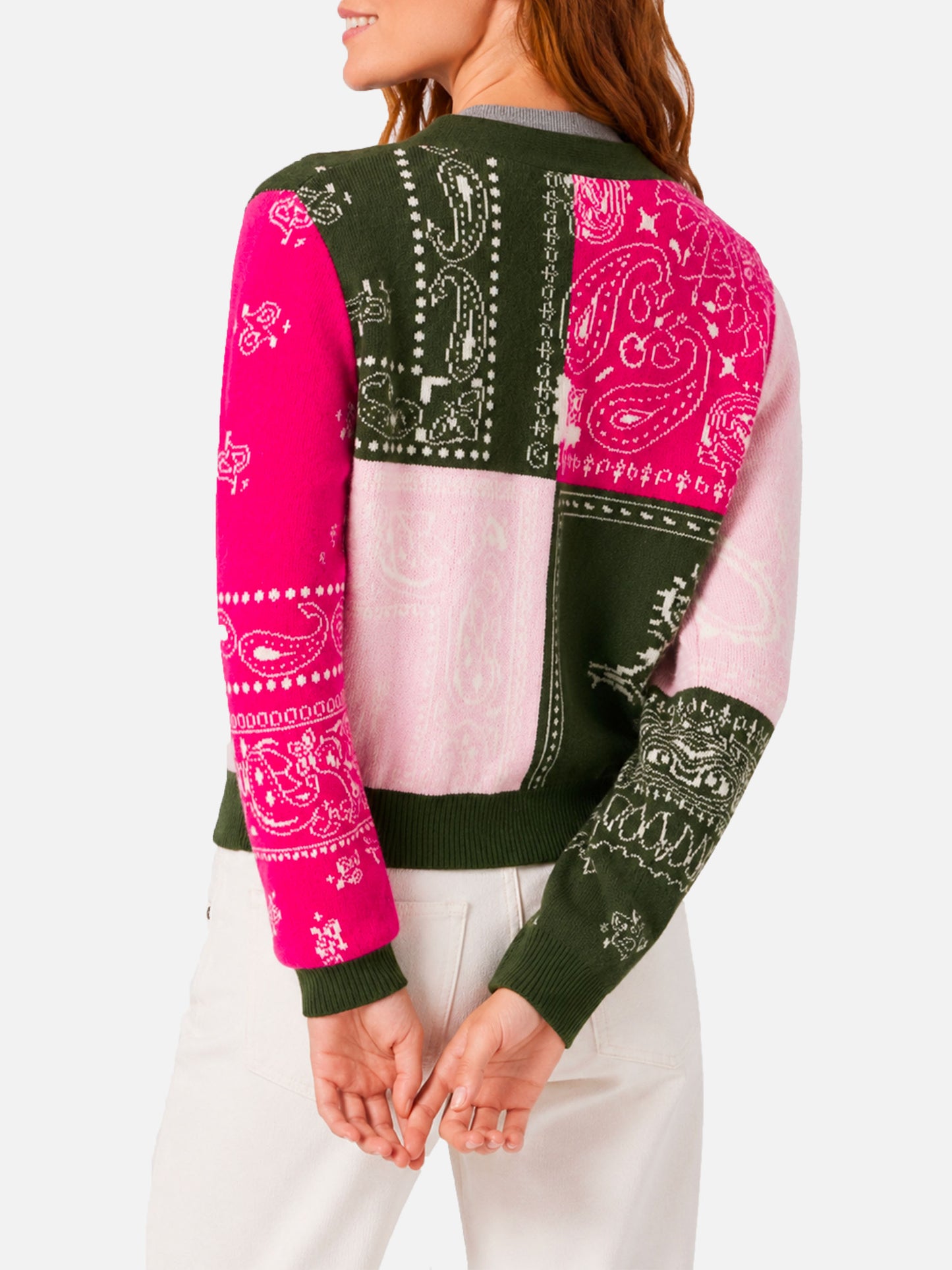 Didy kurzer Cardigan im Bandana-Multicolor-Design 