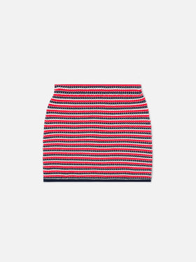 Gonna corta Delma Ridge in maglia di cotone a righe