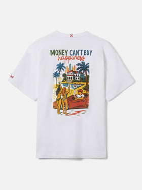 Delmar t-shirt with Money Can’t Buy Happiness print and maxi graphic on the back