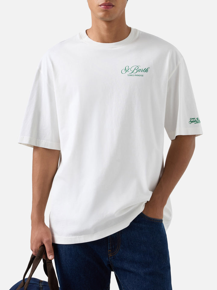 T-shirt Delmar oversize bianca in cotone con stampa Snoopy sul retro | Special edition