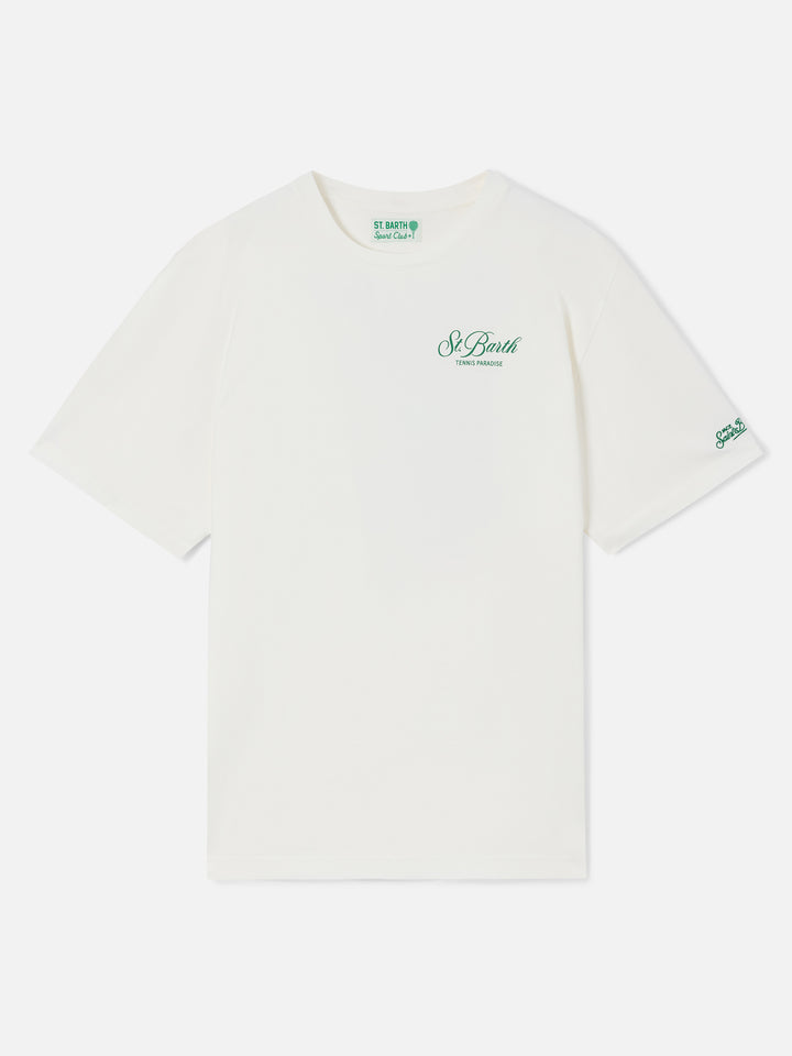 Delmar t-shirt in white with Peanuts Tennis Paradise print