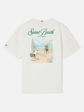 T-shirt Delmar bianca con stampa Peanuts Tennis Paradise