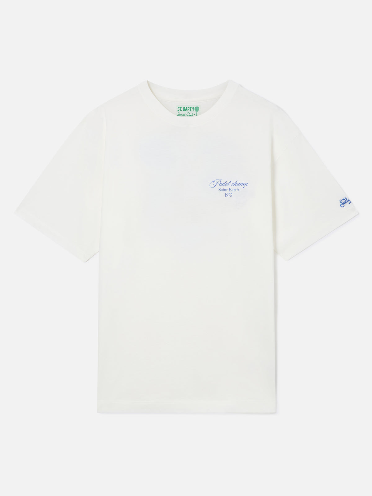 T-shirt oversize en coton blanc Delmar avec imprimé padel au dos 