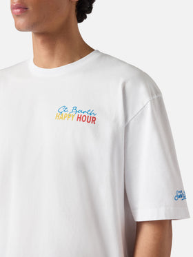 Delmar t-shirt with St. Barth Happy Hour print and maxi graphic on the back