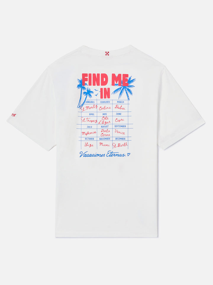 T-shirt Delmar con stampa Find Me in Vacation e maxi grafica sul retro