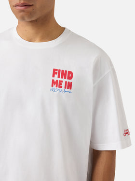Delmar t-shirt with Find Me in Vacation print and maxi graphic on the back