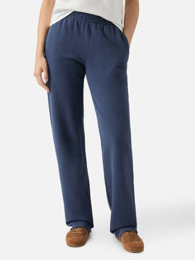 Deena straight-hem joggers in navy blue