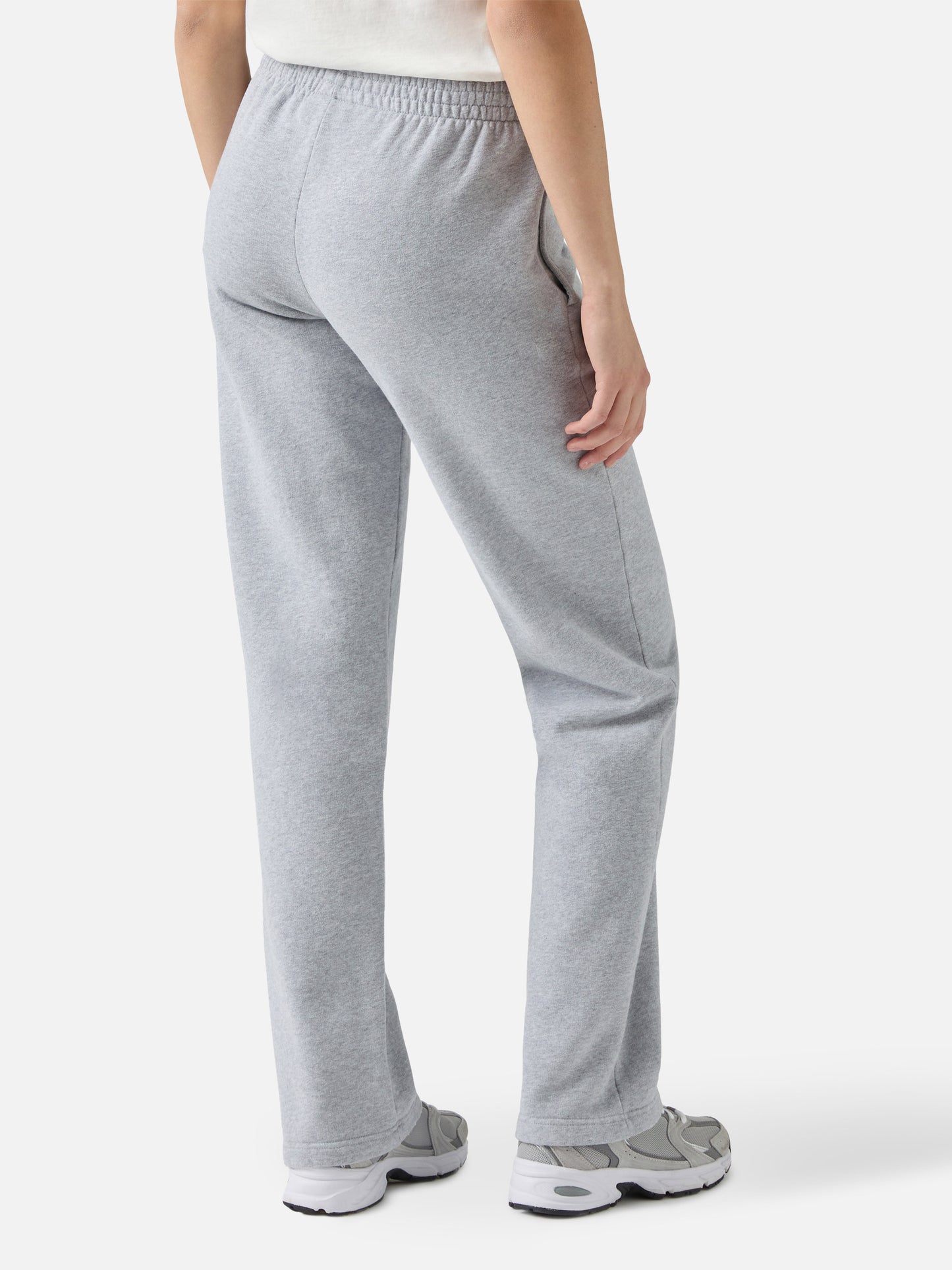 Deena straight-hem joggers in grey melange