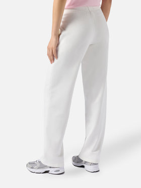 Pantaloni jogger in pile di cotone bianco sporco da donna Deena
