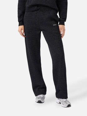 Deena straight-hem joggers in black lurex