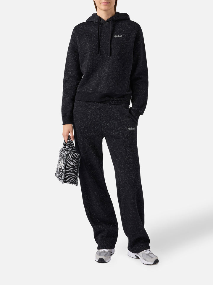 Joggers fondo dritto Deena lurex nero