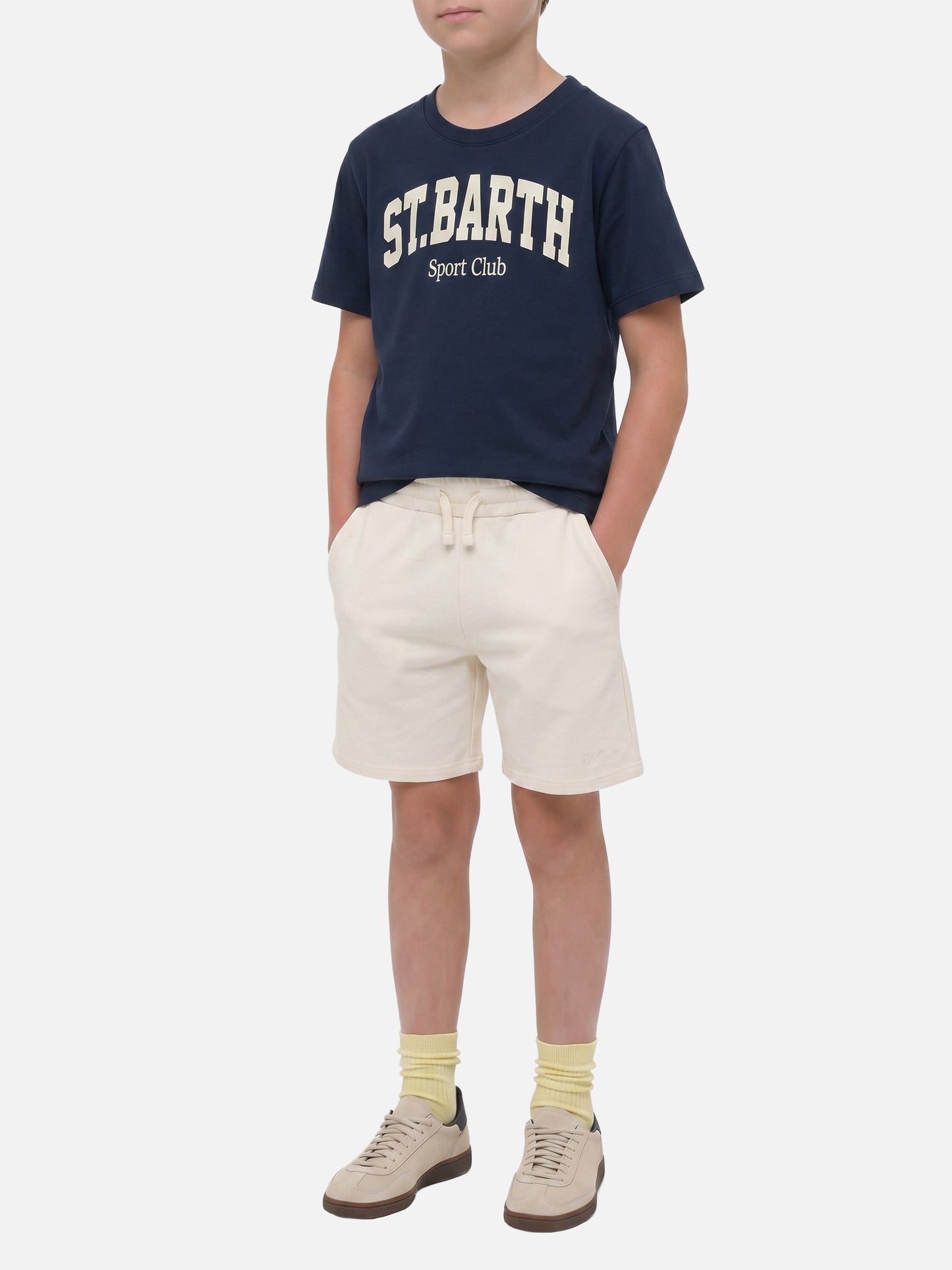Blue Denver Jr t-shirt in pure cotton with Sport Club print