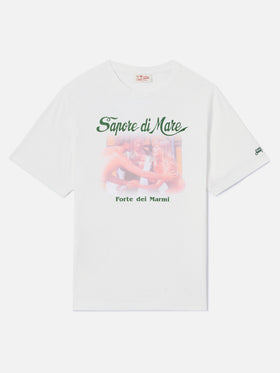 T-shirt Denver bianca con stampa Sapore di Mare Abbraccio | Special Edition