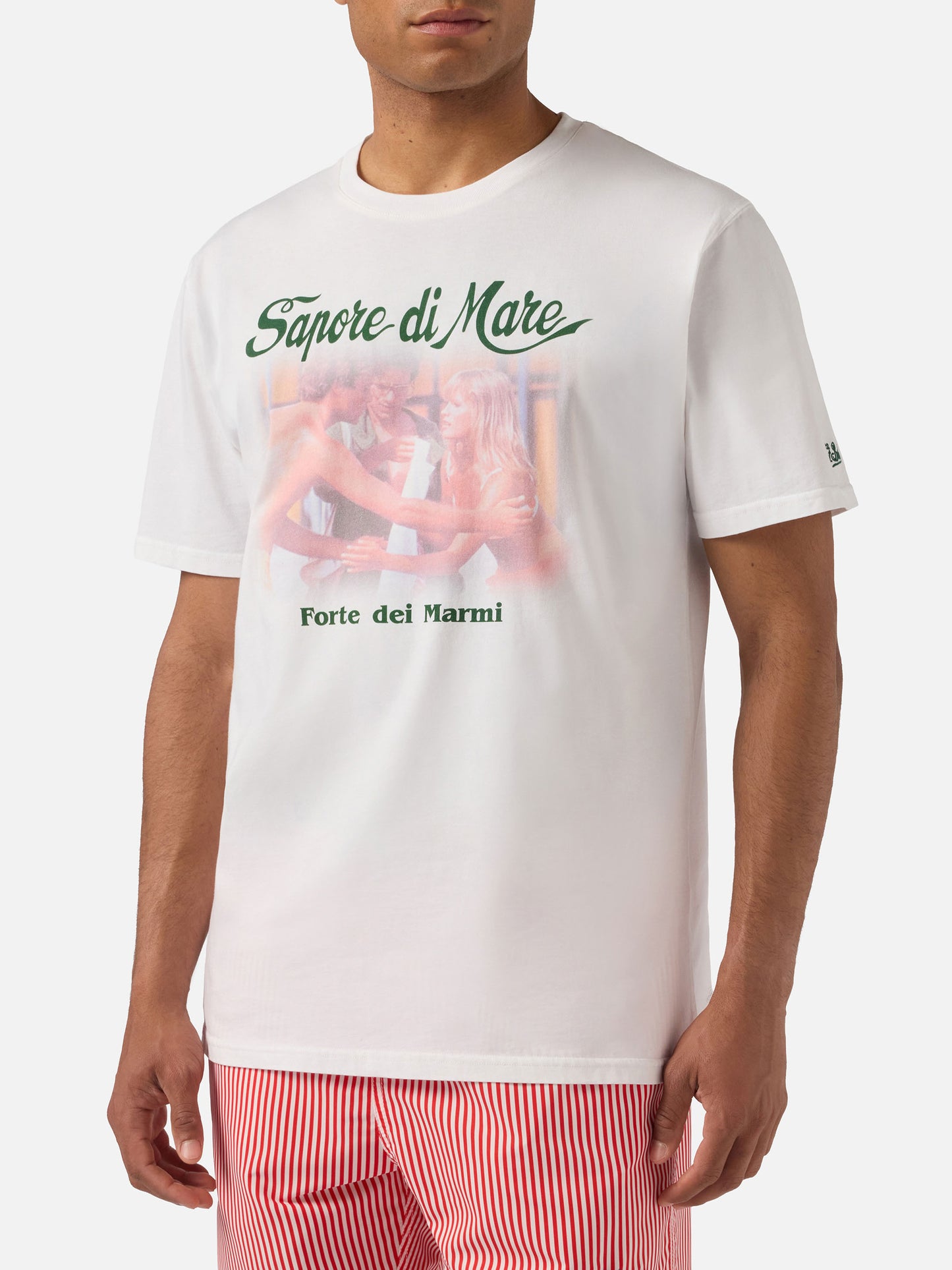 T-shirt Denver bianca con stampa Sapore di Mare Abbraccio | Special Edition