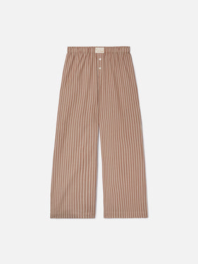 Beige striped Doha poplin trousers