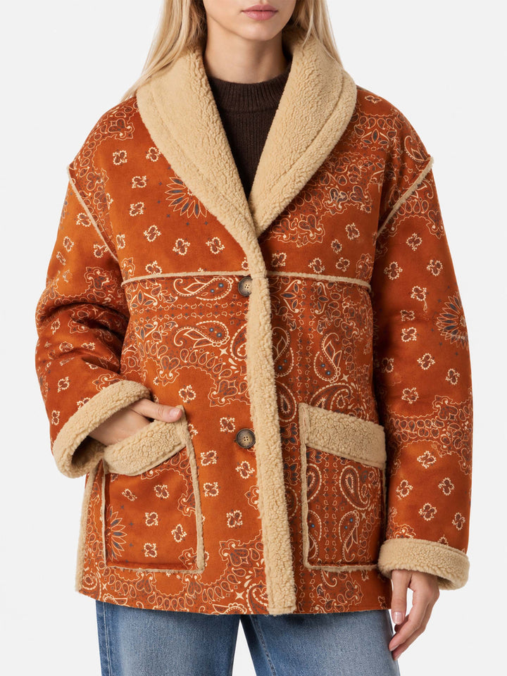 Giacca Dorys reversibile shearling stampa bandana