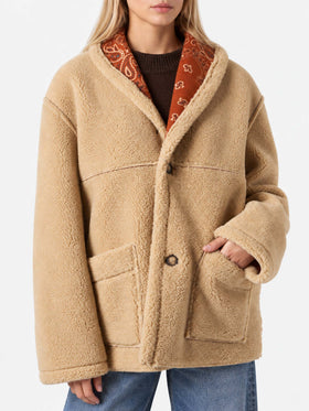 Veste réversible en shearling Dorys avec imprimé bandana 