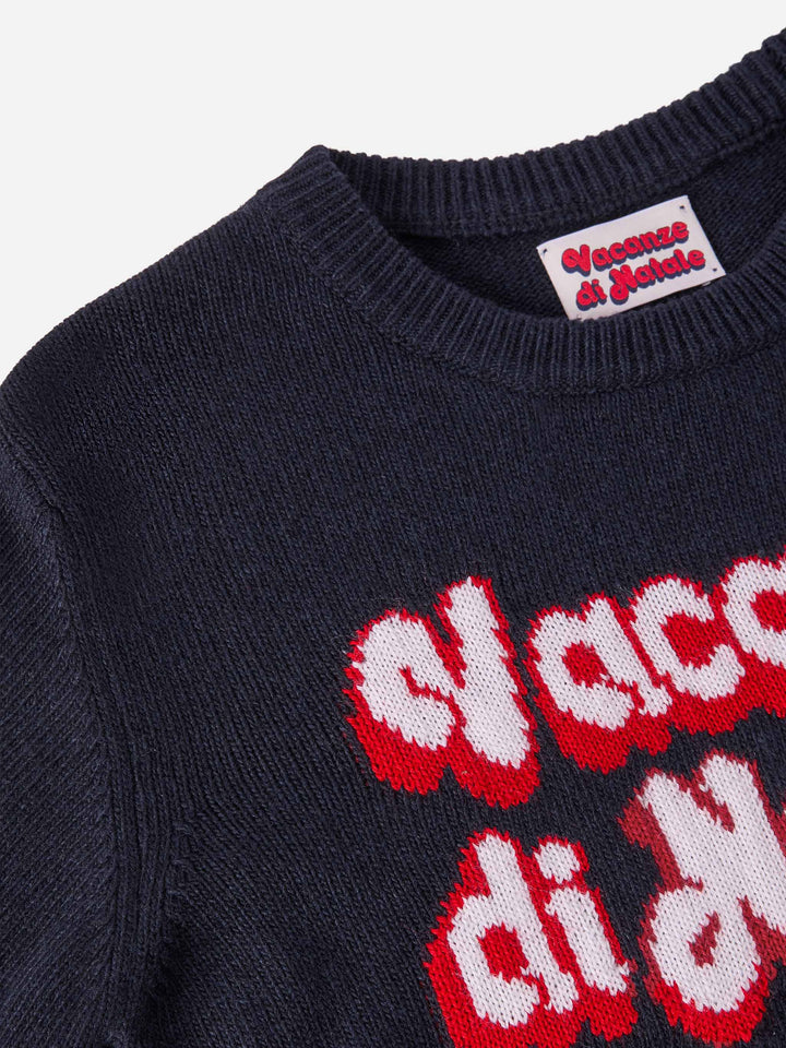 Douglas crewneck in cashmere blend with Vacanze di Natale jacquard | VACANZE DI NATALE SPECIAL EDITION