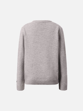 Pullover Douglas aus Kaschmirmischung mit Woodstock-Print und Vado dai Nonni-Stickerei | PEANUTS SONDEREDITION