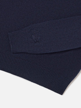 Jersey de punto azul marino con cuello redondo blue Douglas y motivo intarsia Non E Colpa Mia 
