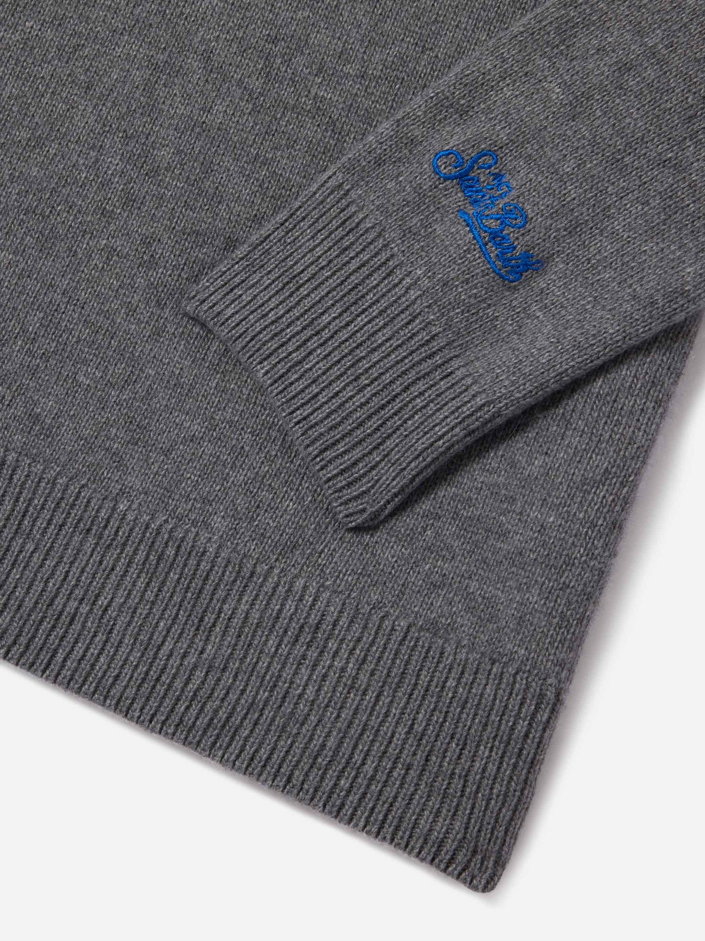 Douglas crewneck knitwear in grey with Trouble Maker lettering