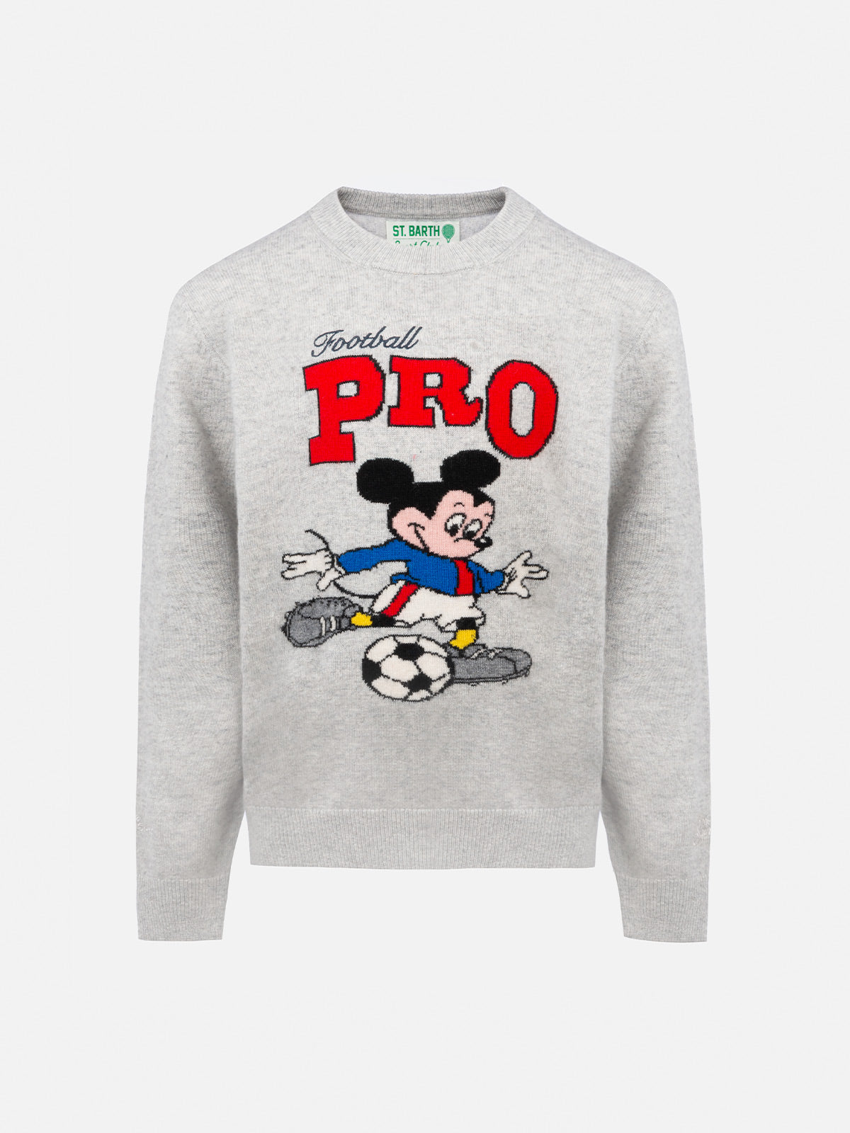 Boy grey crewneck sweater Douglas with Mickey Mouse print | DISNEY SPECIAL EDITION - MC2 Saint Barth