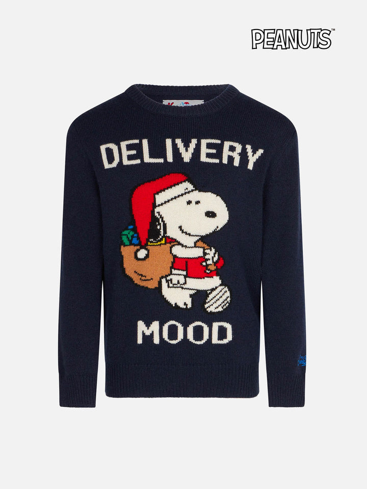 Maglione da bambino girocollo con stampa Snoopy natalizia | EDIZIONE SPECIALE PEANUTS™